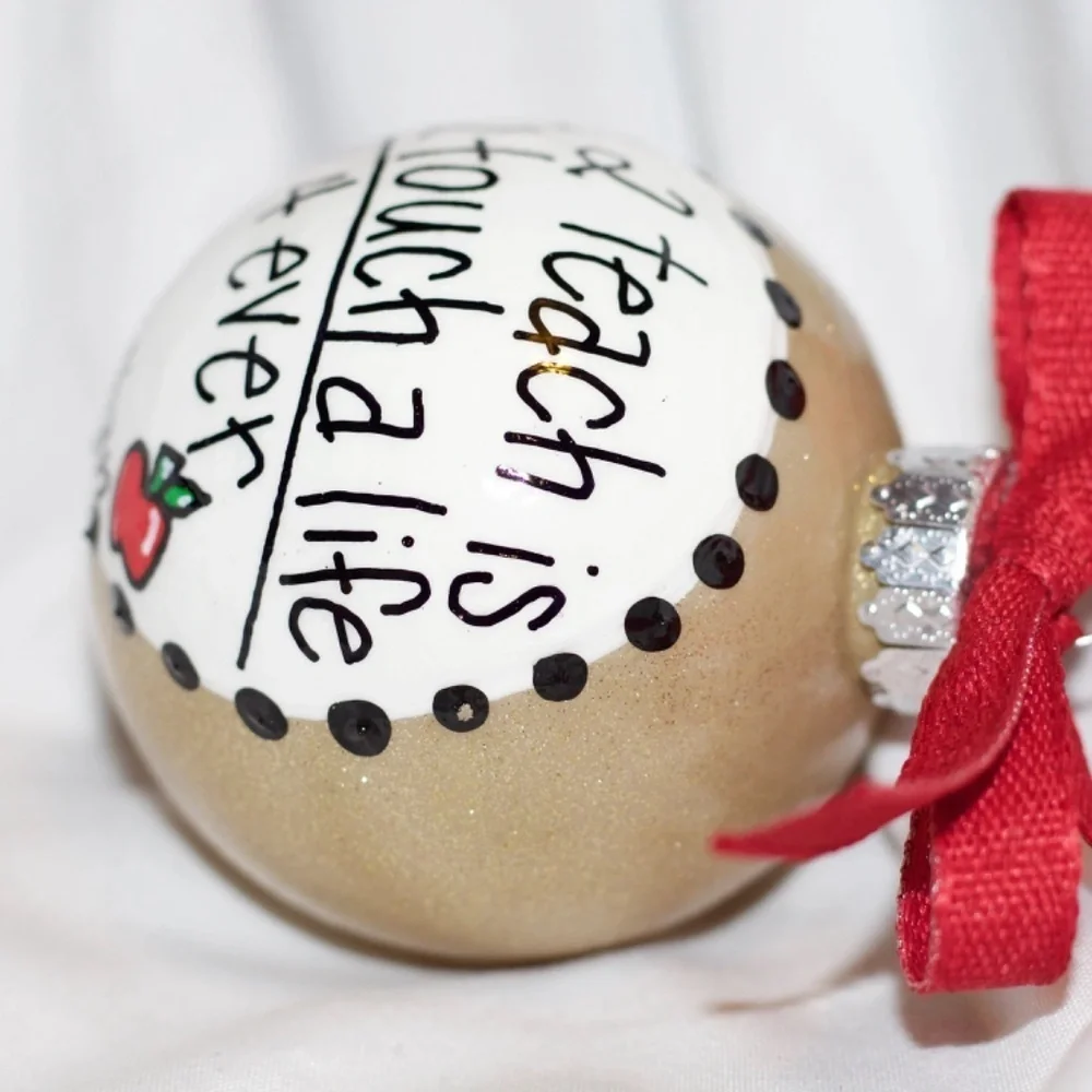 Teaching Adds Up! Personalized Teacher Christmas Ornament – Custom Holiday Gift